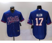 Men's Buffalo Bills #17 Josh Allen Blue Team Cool Base Stitched Baseball Jersey1