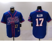 Men's Buffalo Bills #17 Josh Allen Blue Team Cool Base Stitched Baseball Jersey