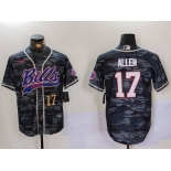 Men's Buffalo Bills #17 Josh Allen Camo Team Cool Base Stitched Baseball Jerseys