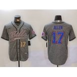 Men's Buffalo Bills #17 Josh Allen Grey Team Cool Base Stitched Baseball Jersey