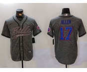 Men's Buffalo Bills #17 Josh Allen Grey Team Cool Base Stitched Baseball Jersey