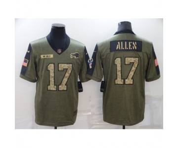 Men's Buffalo Bills #17 Josh Allen Nike Camo 2021 Salute To Service Limited Player Jersey