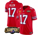 Men's Buffalo Bills #17 Josh Allen Red 2023 F.U.S.E. AFC East Champions With 4-star C Ptach Football Stitched Jersey