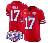 Men's Buffalo Bills #17 Josh Allen Red F.U.S.E. 2024 AFC East Division Champions With 4-Star C Ptach Vapor Limited Stitched Football Jersey