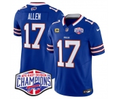 Men's Buffalo Bills #17 Josh Allen Royal F.U.S.E. 2024 AFC East Division Champions With 4-Star C Ptach Vapor Limited Stitched Football Jersey