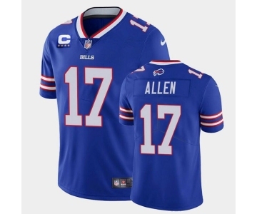 Men's Buffalo Bills #17 Josh Allen Royal With 4-star C Patch 2022 Vapor Untouchable Limited Stitched Jersey