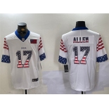 Men's Buffalo Bills #17 Josh Allen White 2019 USA Flag Fashion Limited Football Stitched Jersey