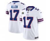 Men's Buffalo Bills #17 Josh Allen White 2023 F.U.S.E. With 4-Star C Patch Vapor Untouchable Limited Football Stitched Jersey