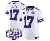 Men's Buffalo Bills #17 Josh Allen White F.U.S.E. 2024 AFC East Division Champions With 4-Star C Ptach Vapor Limited Stitched Football Jersey