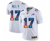 Men's Buffalo Bills #17 Josh Allen White Multi-Color 2020 Football Crucial Catch Limited Football Jersey