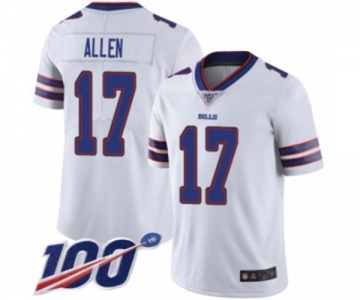 Men's Buffalo Bills #17 Josh Allen White Vapor Untouchable Limited Player 100th Season Football Jersey