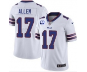 Men's Buffalo Bills #17 Josh Allen With C Patch White Vapor Untouchable Limited Stitched Jersey