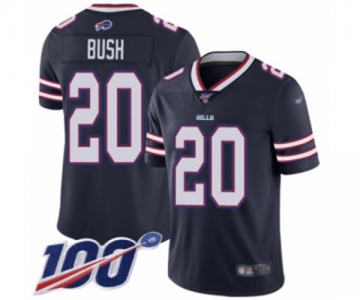 Men's Buffalo Bills #20 Rafael Bush Limited Navy Blue Inverted Legend 100th Season Football Jersey