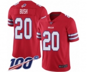 Men's Buffalo Bills #20 Rafael Bush Limited Red Rush Vapor Untouchable 100th Season Football Jersey