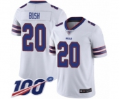 Men's Buffalo Bills #20 Rafael Bush White Vapor Untouchable Limited Player 100th Season Football Jersey