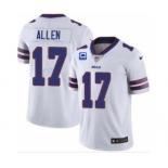 Men's Buffalo Bills 2022 #17 Josh Allen White With 4-star C Patch Vapor Untouchable Limited Stitched Jersey