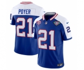 Men's Buffalo Bills #21 Jordan Poyer Blue White 2023 F.U.S.E. 75th Anniversary Throwback Vapor Untouchable Limited Football Stitched Jersey