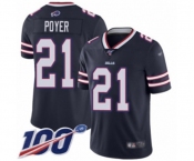 Men's Buffalo Bills #21 Jordan Poyer Limited Navy Blue Inverted Legend 100th Season Football Jersey