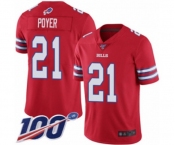 Men's Buffalo Bills #21 Jordan Poyer Limited Red Rush Vapor Untouchable 100th Season Football Jersey