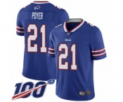 Men's Buffalo Bills #21 Jordan Poyer Royal Blue Team Color Vapor Untouchable Limited Player 100th Season Football Jersey