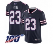 Men's Buffalo Bills #23 Micah Hyde Limited Navy Blue Inverted Legend 100th Season Football Jersey