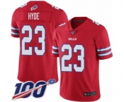 Men's Buffalo Bills #23 Micah Hyde Limited Red Rush Vapor Untouchable 100th Season Football Jersey