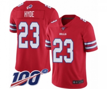 Men's Buffalo Bills #23 Micah Hyde Limited Red Rush Vapor Untouchable 100th Season Football Jersey