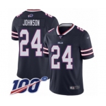 Men's Buffalo Bills #24 Taron Johnson Limited Navy Blue Inverted Legend 100th Season Football Jersey