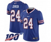 Men's Buffalo Bills #24 Taron Johnson Royal Blue Team Color Vapor Untouchable Limited Player 100th Season Football Jersey