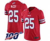 Men's Buffalo Bills #25 LeSean McCoy Limited Red Rush Vapor Untouchable 100th Season Football Jersey