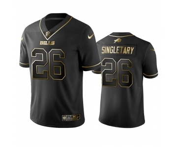 Men's Buffalo Bills #26 Devin Singletary Black 2019 Golden Edition Limited Stitched NFL Jersey