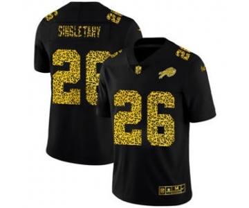 Men's Buffalo Bills #26 Devin Singletary Black Leopard Print Fashion Vapor Limited Football Jersey