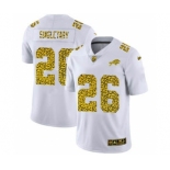 Men's Buffalo Bills #26 Devin Singletary Flocked Leopard Print Vapor Limited Football Jersey White