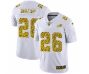 Men's Buffalo Bills #26 Devin Singletary Flocked Leopard Print Vapor Limited Football Jersey White