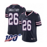 Men's Buffalo Bills #26 Devin Singletary Limited Navy Blue Inverted Legend 100th Season Football Jersey