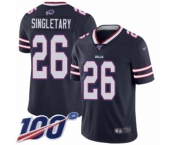 Men's Buffalo Bills #26 Devin Singletary Limited Navy Blue Inverted Legend 100th Season Football Jersey