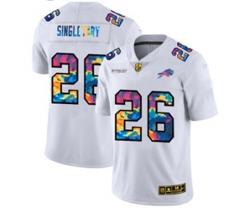 Men's Buffalo Bills #26 Devin Singletary White Multi-Color 2020 Football Crucial Catch Limited Football Jersey