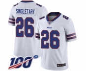 Men's Buffalo Bills #26 Devin Singletary White Vapor Untouchable Limited Player 100th Season Football Jersey