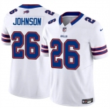 Men's Buffalo Bills #26 Ty Johnson White 2024 F.U.S.E. Vapor Untouchable Limited Stitched Football Jersey