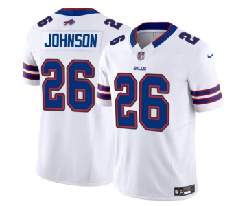 Men's Buffalo Bills #26 Ty Johnson White 2024 F.U.S.E. Vapor Untouchable Limited Stitched Football Jersey