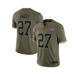 Men's Buffalo Bills #27 Tre'Davious White 2022 Olive Salute To Service Limited Stitched Jersey