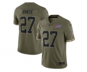 Men's Buffalo Bills #27 Tre'Davious White 2022 Olive Salute To Service Limited Stitched Jersey