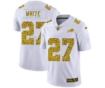 Men's Buffalo Bills #27 Tre'Davious White Flocked Leopard Print Vapor Limited Football Jersey White