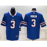 Men's Buffalo Bills #3 Damar Hamlin Blue Vapor Untouchable Limited Stitched Jersey