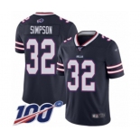 Men's Buffalo Bills #32 O. J. Simpson Limited Navy Blue Inverted Legend 100th Season Football Jersey