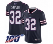 Men's Buffalo Bills #32 O. J. Simpson Limited Navy Blue Inverted Legend 100th Season Football Jersey