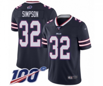 Men's Buffalo Bills #32 O. J. Simpson Limited Navy Blue Inverted Legend 100th Season Football Jersey