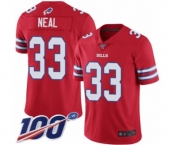 Men's Buffalo Bills #33 Siran Neal Limited Red Rush Vapor Untouchable 100th Season Football Jersey