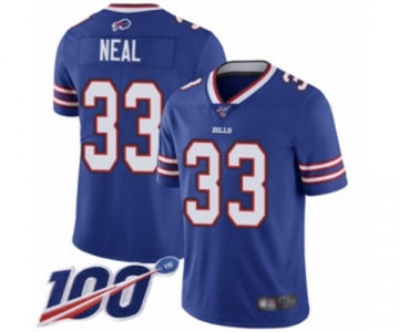 Men's Buffalo Bills #33 Siran Neal Royal Blue Team Color Vapor Untouchable Limited Player 100th Season Football Jersey