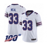 Men's Buffalo Bills #33 Siran Neal White Vapor Untouchable Limited Player 100th Season Football Jersey